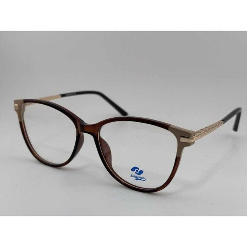 EVIDENCE - YY8817 C6 53-18-137 Black Brown Gold Plastic Metal Glasses Frames